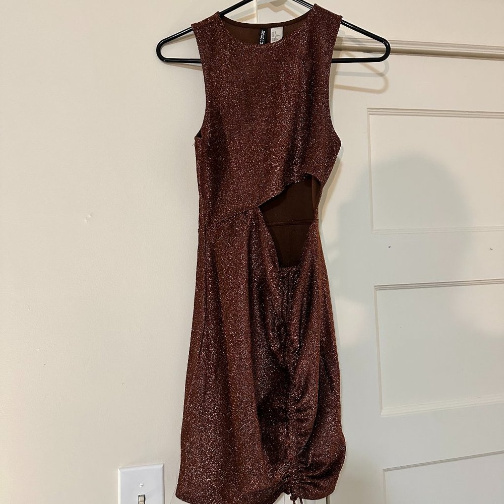 NWT copper bodycon dress with cutout